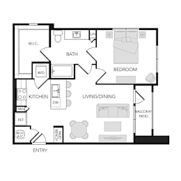1BR 1BA (765 SF)