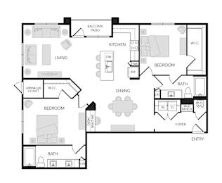 2BR 2BA (1420 SF)