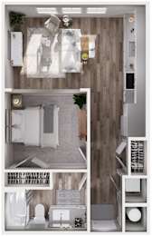 Studio 1 bath at The Mason at Fremaux Park, Slidell 70458