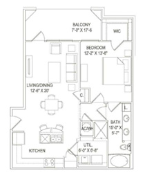 1 bed 1 bath A at Robley Place, Lafayette, LA