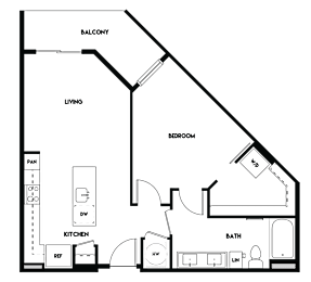 1BR 1BA_763 SF at The Cosmopolitan, Oklahoma