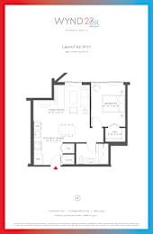 Floor Plan  W27 - 1BR 1BA_613 SF at WYND 27 & WYND 28, Miami, Florida