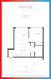 Floor Plan  W27 - 1BR 1BA_653 SF at WYND 27 & WYND 28, Miami, 33127