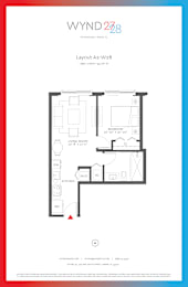 Floor Plan  W28 - 1BR 1BA_534 SF at WYND 27 & WYND 28, Miami, FL, 33127