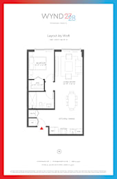 Floor Plan  W28 - 1BR 1BA_685 SF - A5 at WYND 27 & WYND 28, Miami