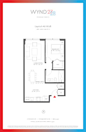 Floor Plan  W28 - 1BR 1BA_685 SF - A6 at WYND 27 & WYND 28, Miami, Florida