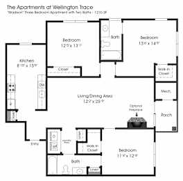 3BR 2BA_1235sf at The Apartments at Wellington Trace, Frederick, MD