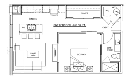 Stoddard Floorplan at The 503 Apartments, Ohio, 45402