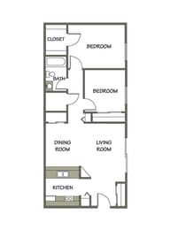 The Jefferson - 2 Bed 1 Bath