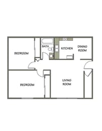 a floor plan of a house with a bedroom and a living room
