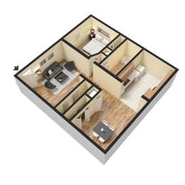  Floor Plan A3 One Bedroom