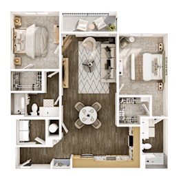 A detailed floor plan of a house showing the layout of the rooms.