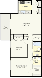 The Cedar two bedroom floor plan