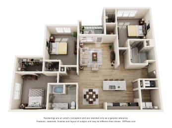 C1 - 3 Bed 2 Bath 1479 sq ft