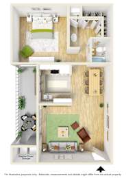  Floor Plan One Bedroom One Bath