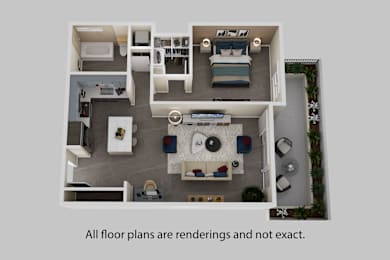  Floor Plan 1 Bedroom + 1 Bath