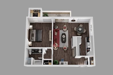 a1 floor plan  1 bedroom with 2 baths  129