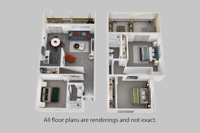 a floor plan is shown with two views of the floor plans of different apartments