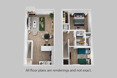  Floor Plan Two Bedroom + One Bath