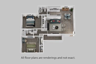 A floor plan of a house with a bedroom, living room, kitchen, and bathroom.