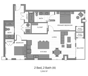 a floor plan of a house with a lot of different rooms and furniture