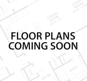 A sign that says "FLOOR PLANS COMING SOON" is displayed over a floor plan.
