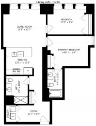  Floor Plan 2 Bedroom - 2 Bathroom