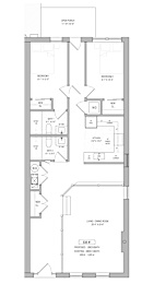  Floor Plan 2 Bedroom - 2 Bathroom