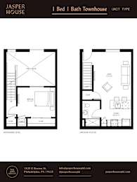 Floor Plan 1 Bed 1 Bath Townhouse
