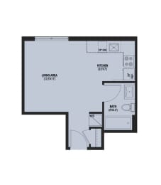 Studio 1 bath A at The Commons On Ludlow Apartments, Pennsylvania