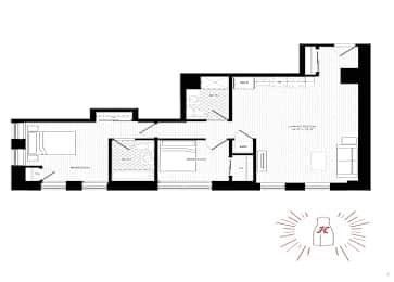 a black and white floor plan of a house