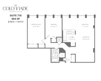 Floor Plan  SUITE 718 - 964 SF
