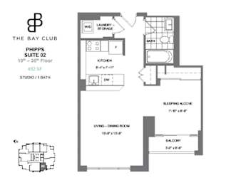 Floor Plan  Phipps bachelor floorplan