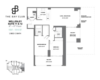 Floor Plan  Wellesley 2bedroom floorplan