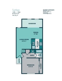 1 Bedroom A4 - 742sqft - SUNBAY at Seacrest Apartments, Garland