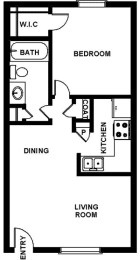 Alfred Floor Plan at Bellaire Oaks Apartments, Houston, TX