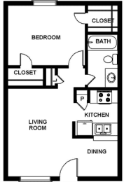 Arbor Floor Plan at Bellaire Oaks Apartments, Houston, 77096