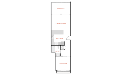 A diagram of a house with labeled rooms.