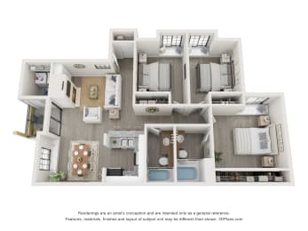 Reef Floor Plan at Desert Vistas Apartments, Las Vegas, Nevada, 89142