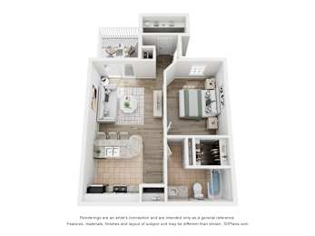  Floor Plan 1 Bedroom A3