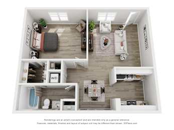  Floor Plan 1 Bedroom A1