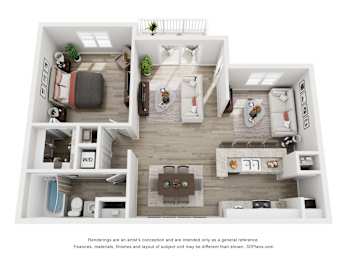  Floor Plan 1 Bedroom A3