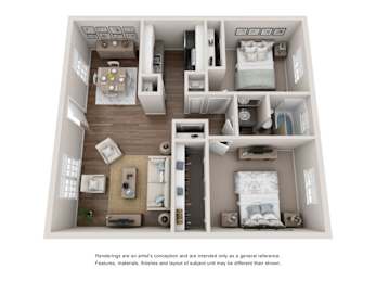 B1 Floor Plan at Bellaire Oaks Apartments, Houston