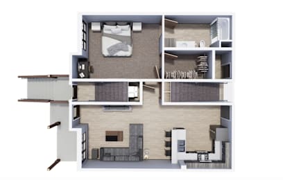 1 Bedroom Townhome | C&C Residences