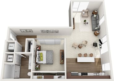 1 Bedroom Floorplan 1C1