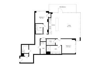  Floor Plan 1205 Collection - 2 Bed - 2.5 Bath | B16