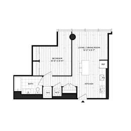  Floor Plan 1 Bed - 1 Bath | A01