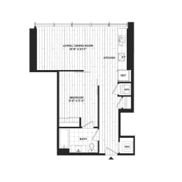  Floor Plan 1 Bed - 1 Bath | A04