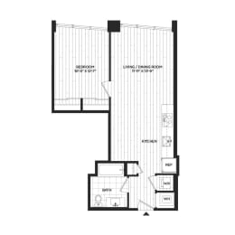  Floor Plan 1 Bed - 1 Bath | A06