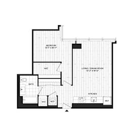  Floor Plan 1 Bed - 1 Bath | A09